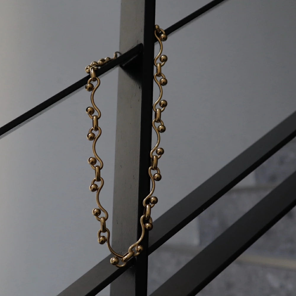 N203 stainless volume design ball necklace