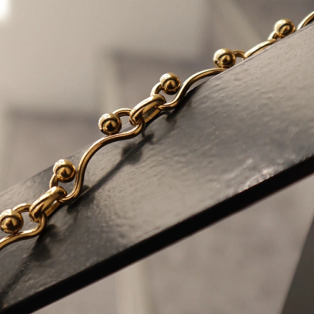 N203 stainless volume design ball necklace