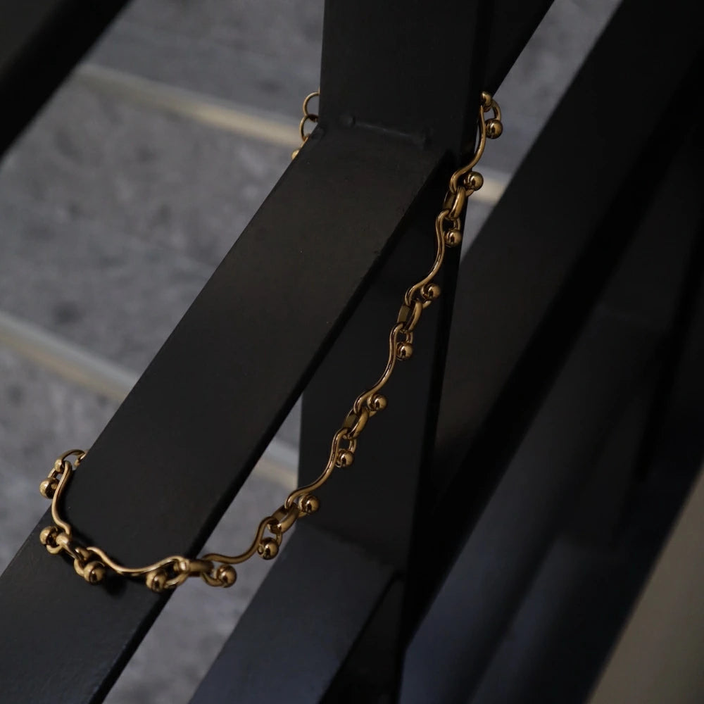 N203 stainless volume design ball necklace