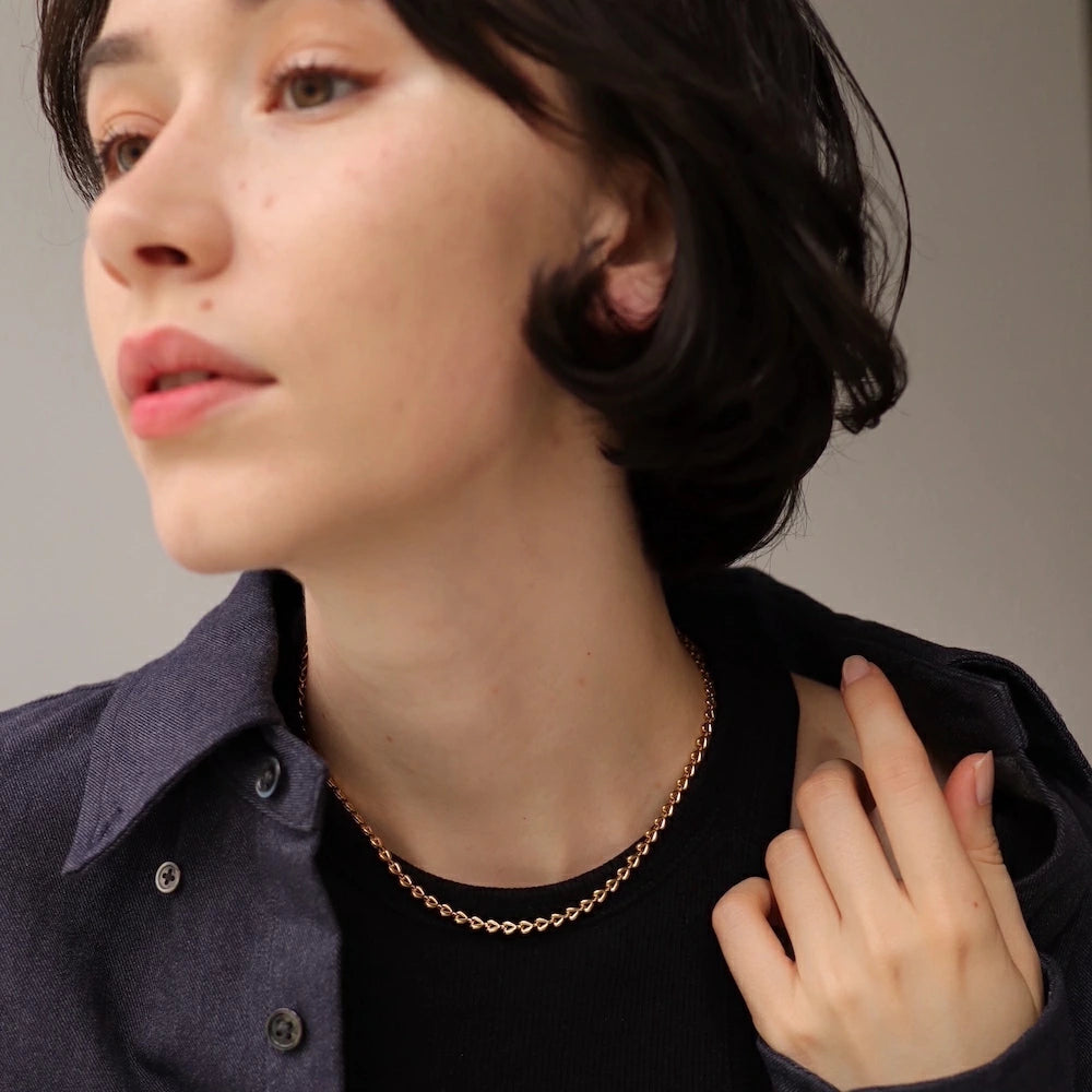 N200 stainless triangle chain necklace