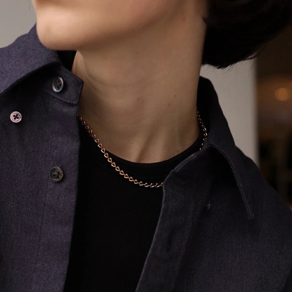 N200 stainless triangle chain necklace