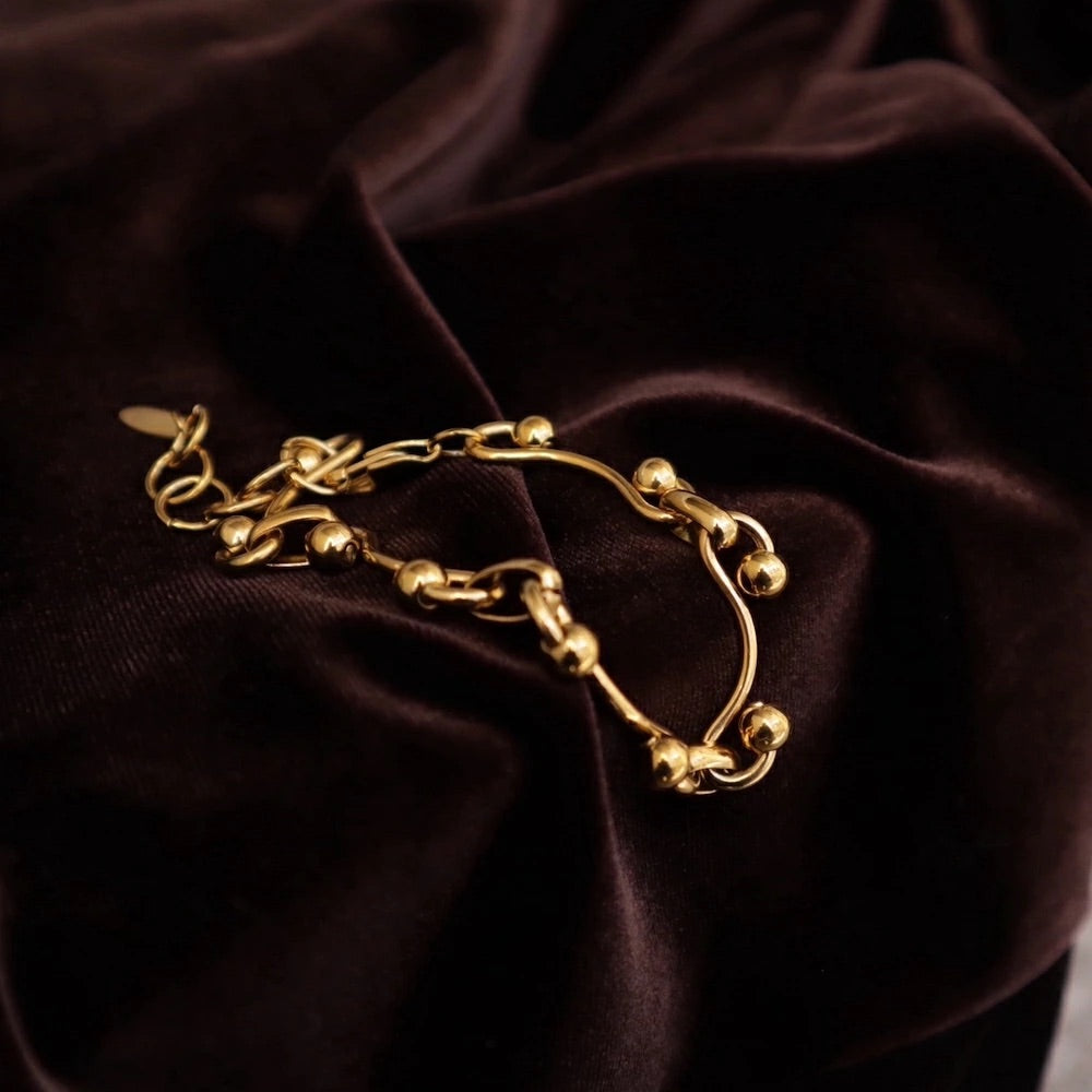 N204 stainless volume design ball bracelet
