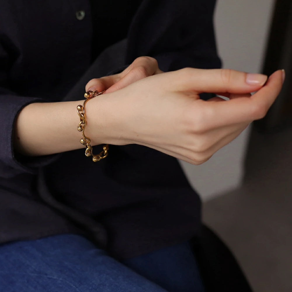 N204 stainless volume design ball bracelet