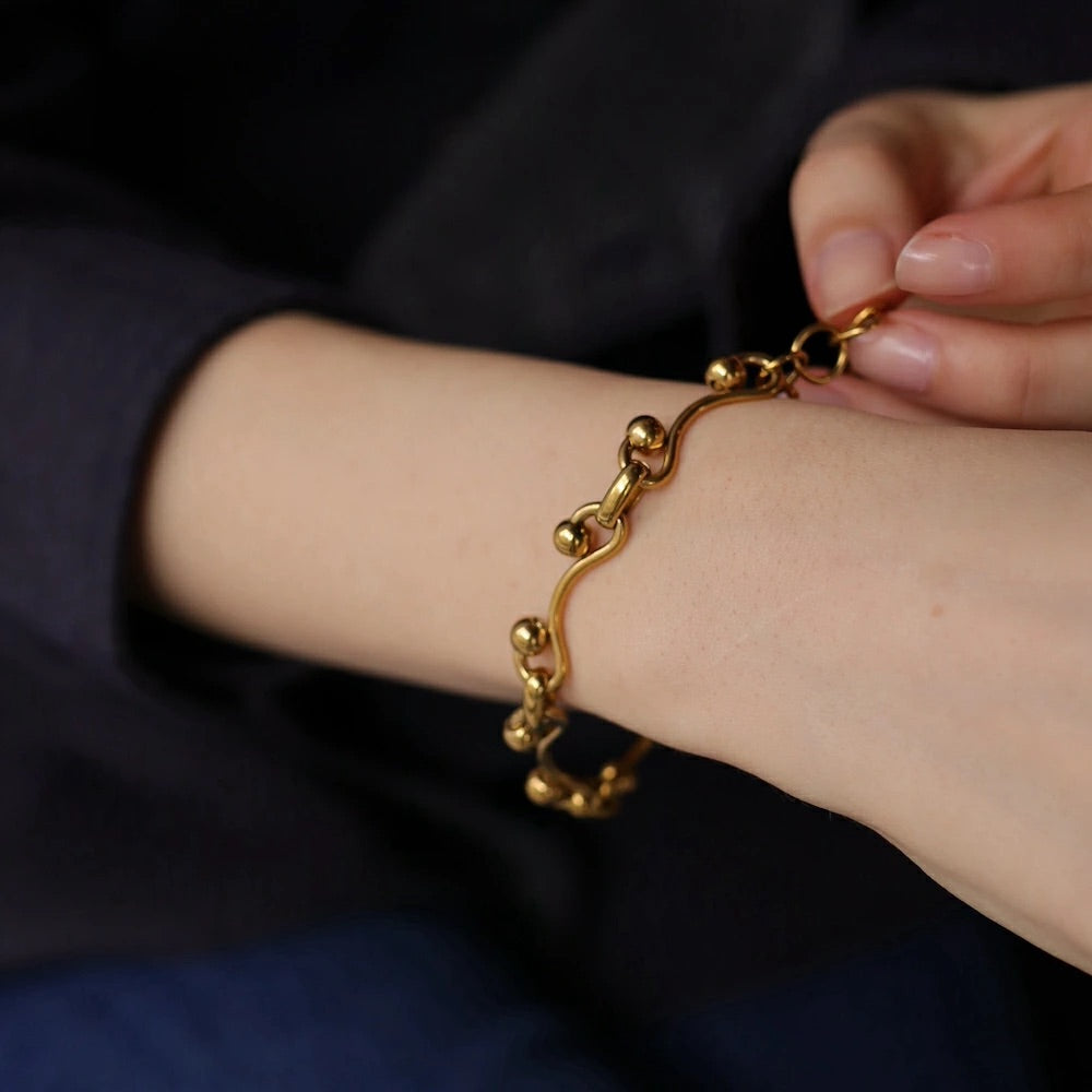 N204 stainless volume design ball bracelet