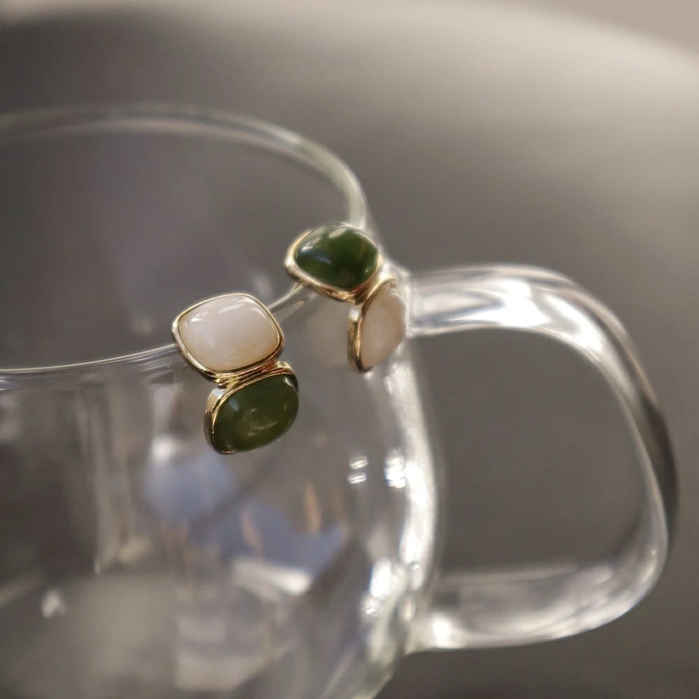 P396 square color stone pierce