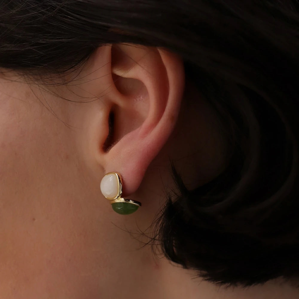 P396 square color stone pierce