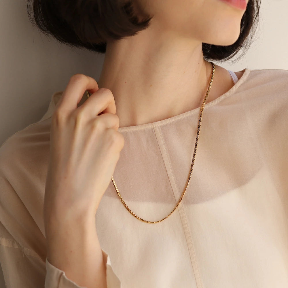 N205 stainless venetian chain simple necklace