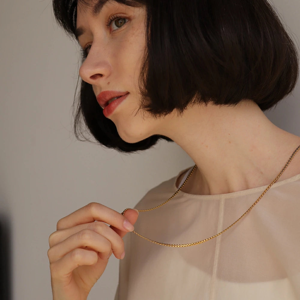 N205 stainless venetian chain simple necklace