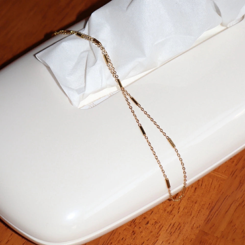 N206 stainless bar chain necklace