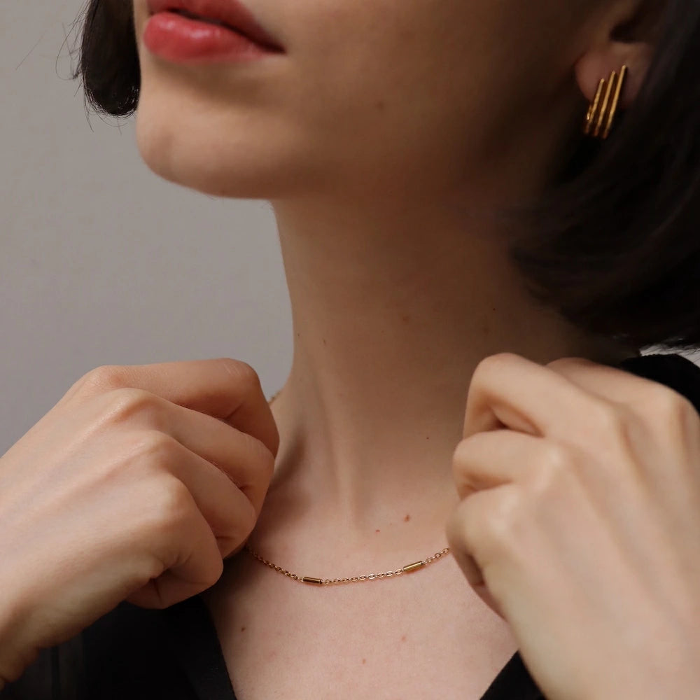 N206 stainless bar chain necklace