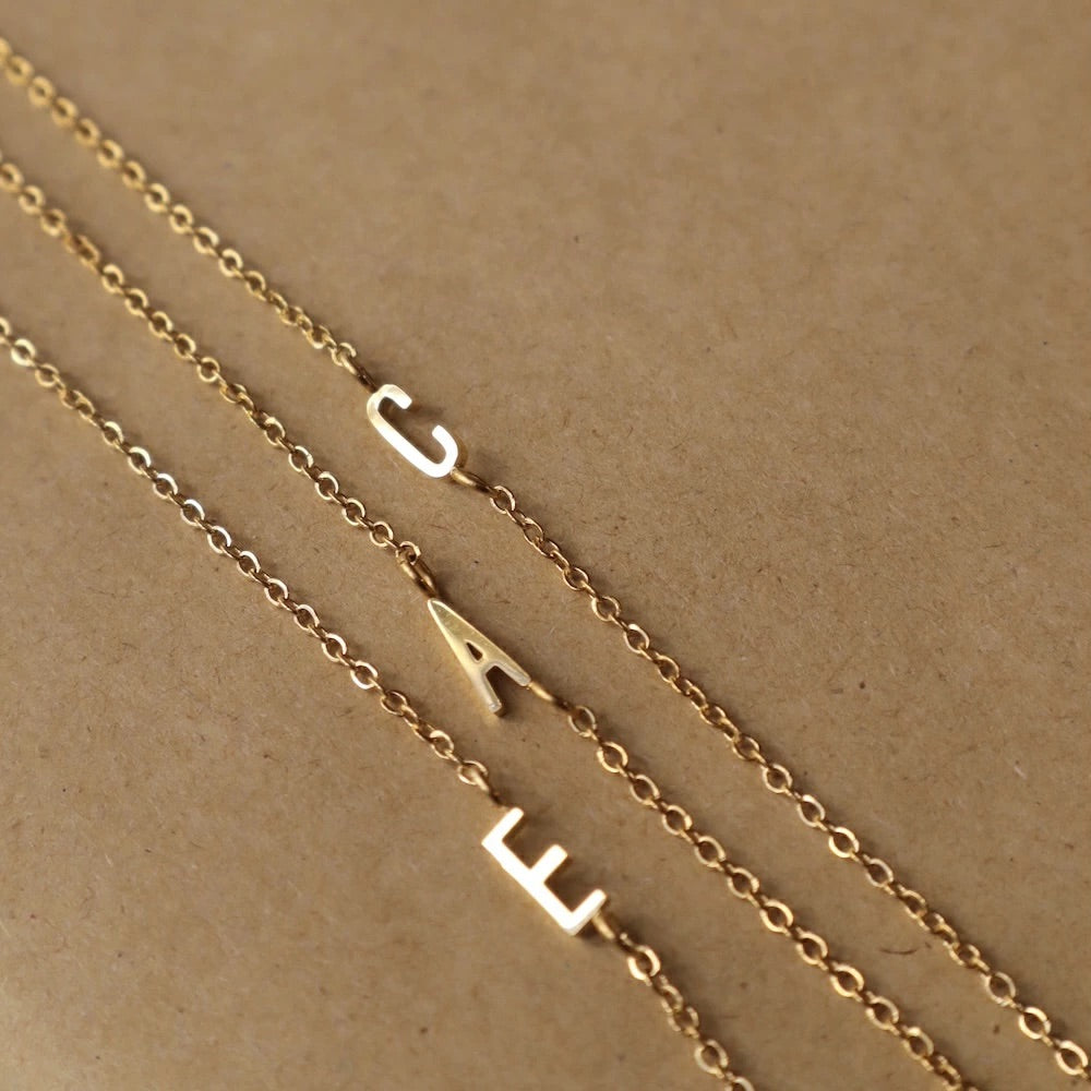N211 stainless initial necklace
