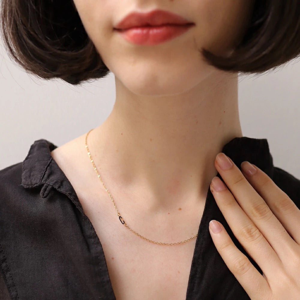 N211 stainless initial necklace