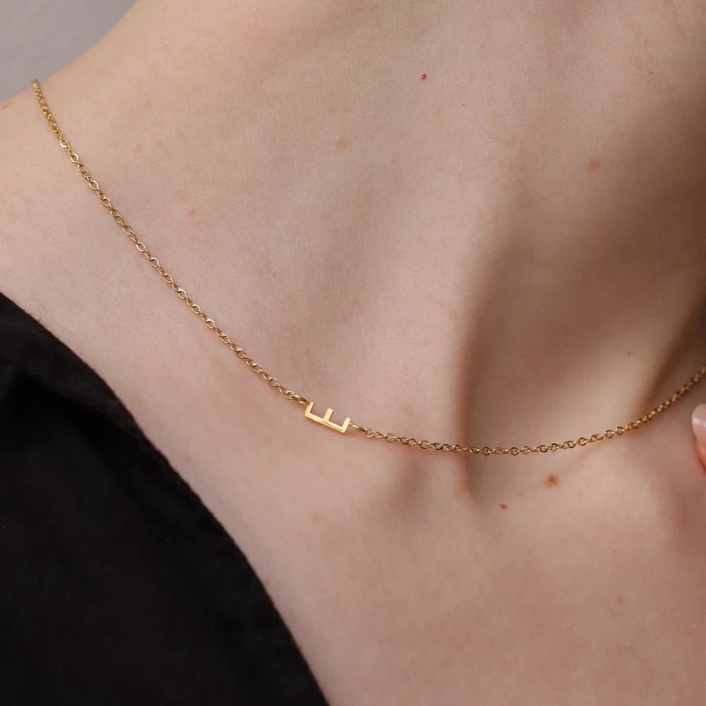 N211 stainless initial necklace