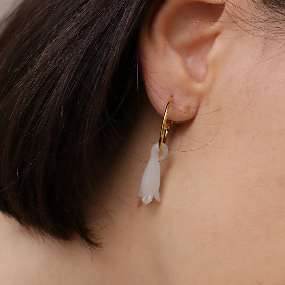 P399 stainless drop flower hoop pierce