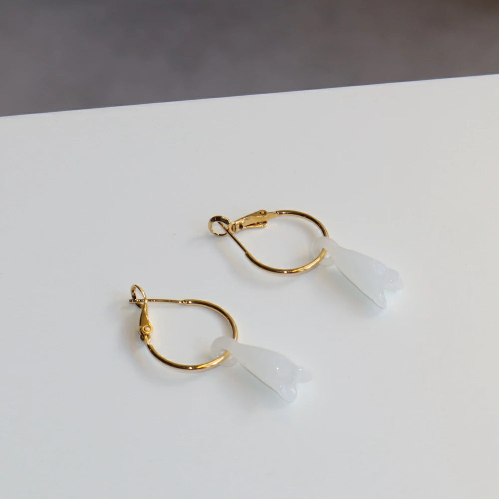 P399 stainless drop flower hoop pierce