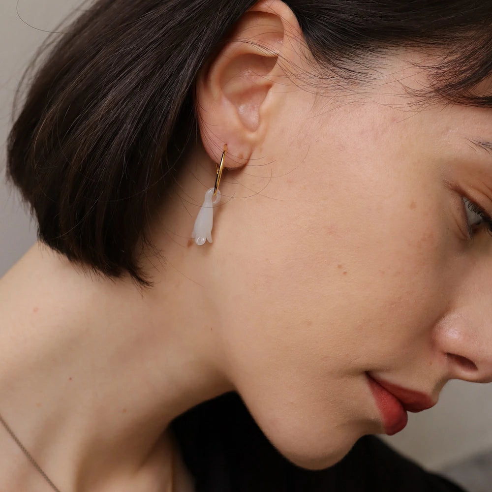 P399 stainless drop flower hoop pierce