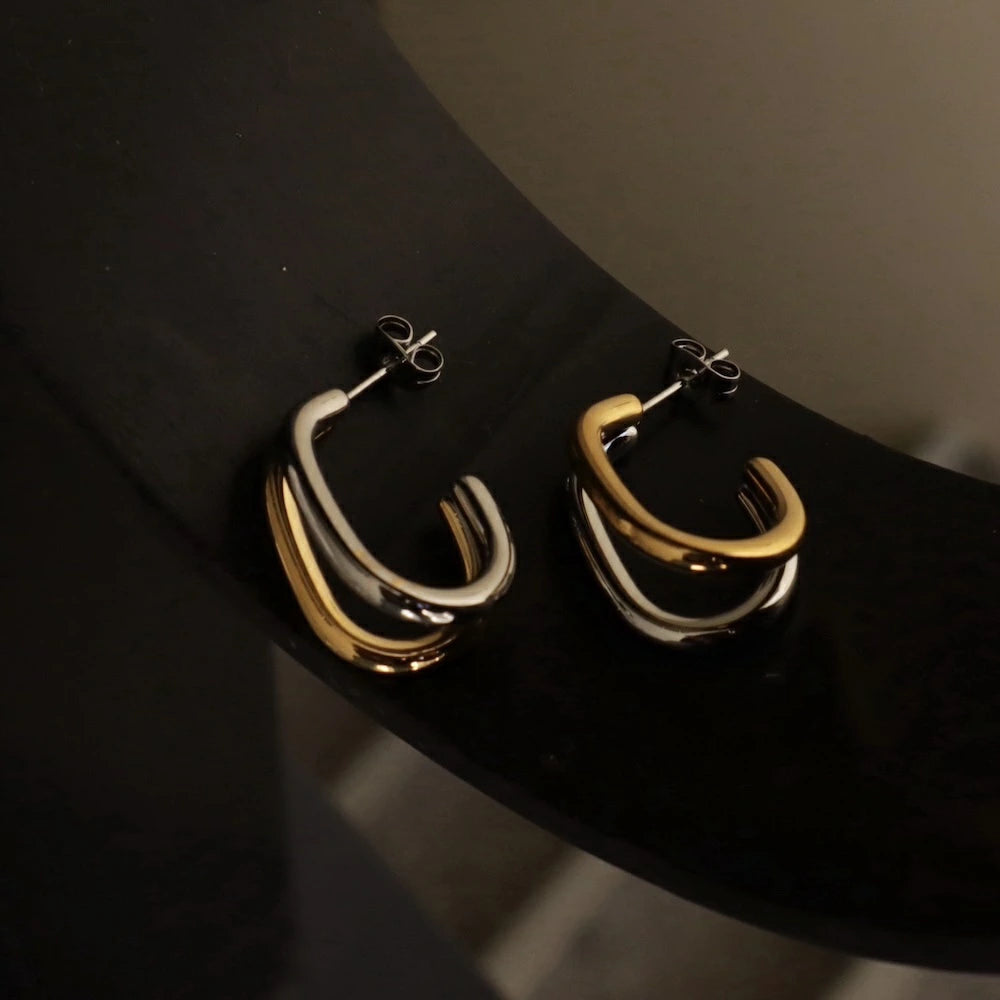 P406 stainless bi-color metal hoop pierce