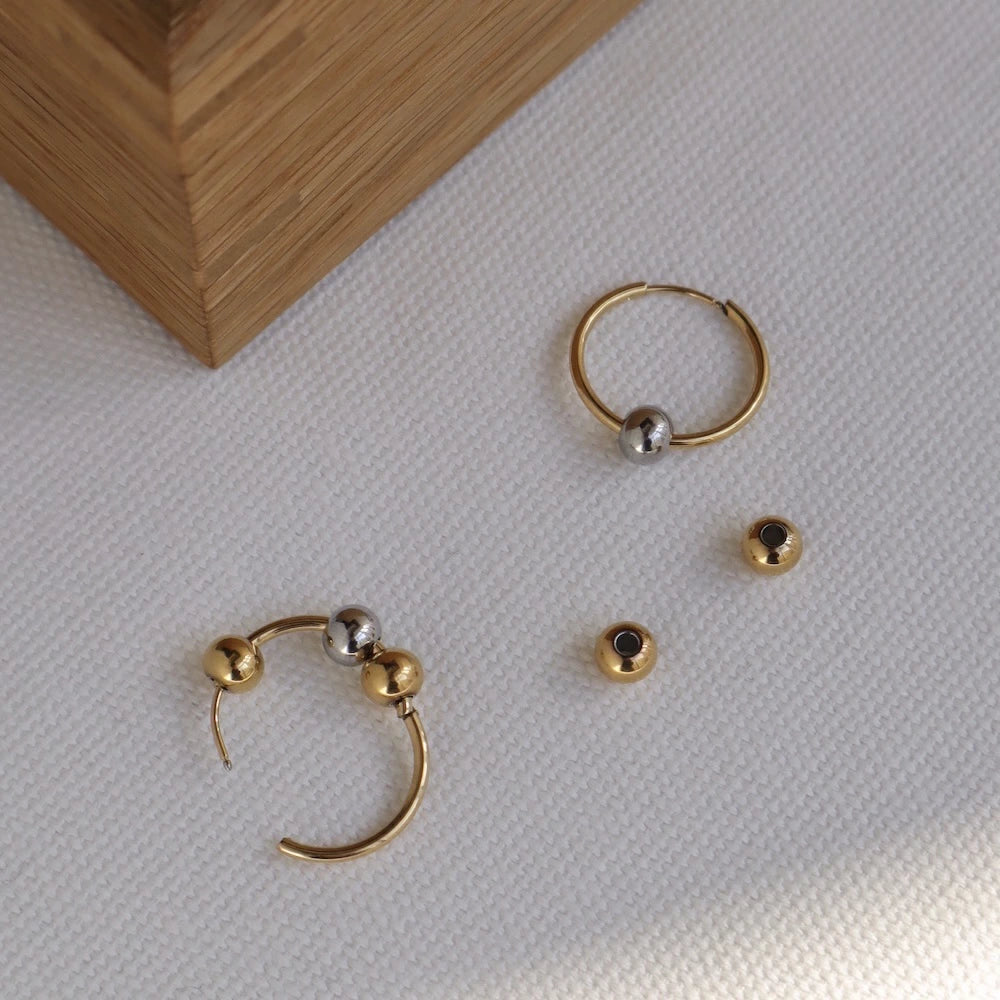 P407 stainless bi-color ball hoop pierce