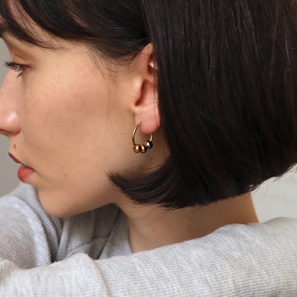 P407 stainless bi-color ball hoop pierce