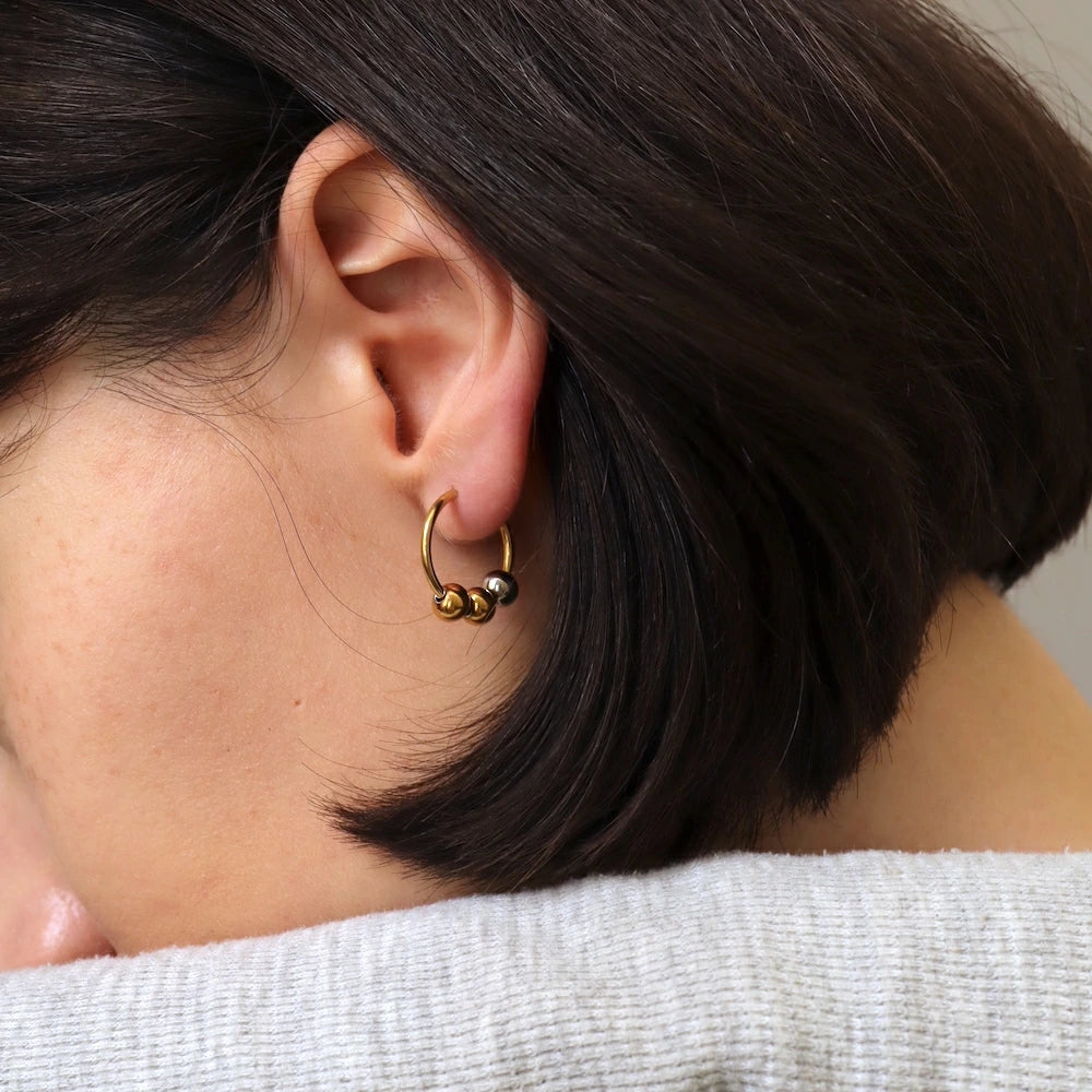 P407 stainless bi-color ball hoop pierce