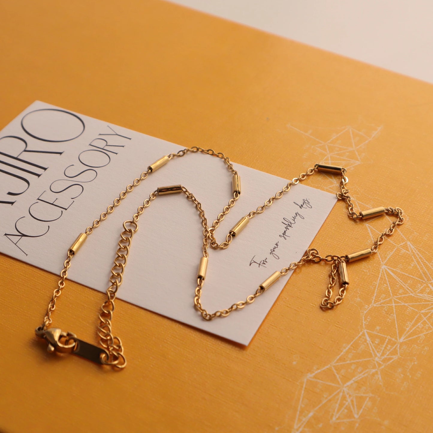 N206 stainless bar chain necklace