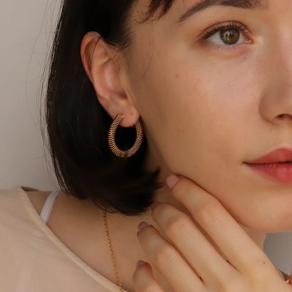 P411 stainless oversized mesh hoop pierce