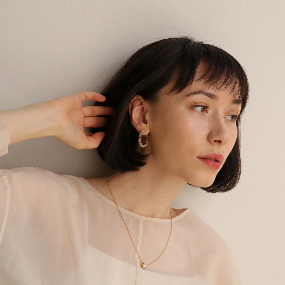 P411 stainless oversized mesh hoop pierce
