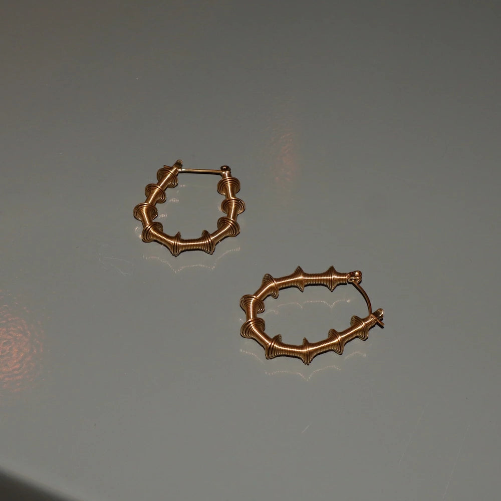 P412 stainless oversized bamboo hoop pierce
