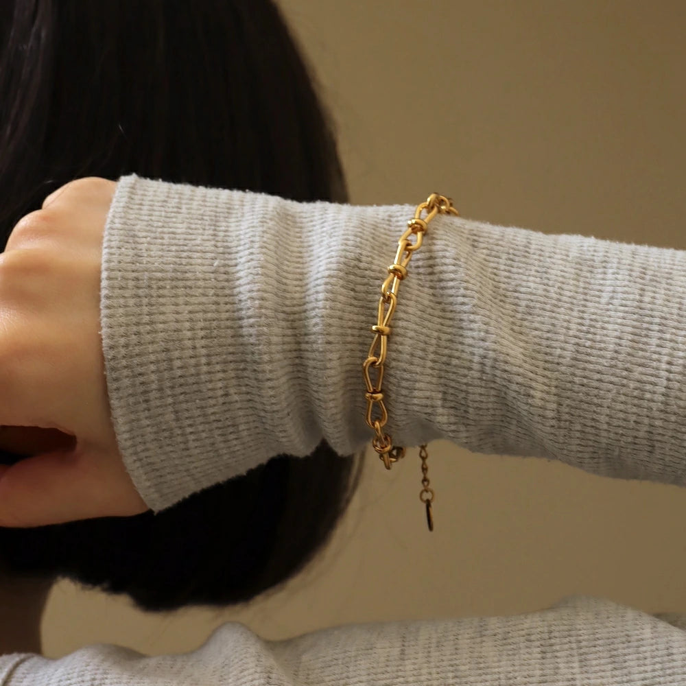 N212 stainless ribbon chain bracelet