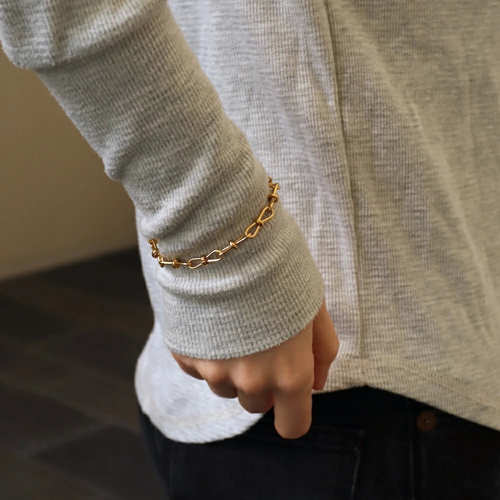 N212 stainless ribbon chain bracelet