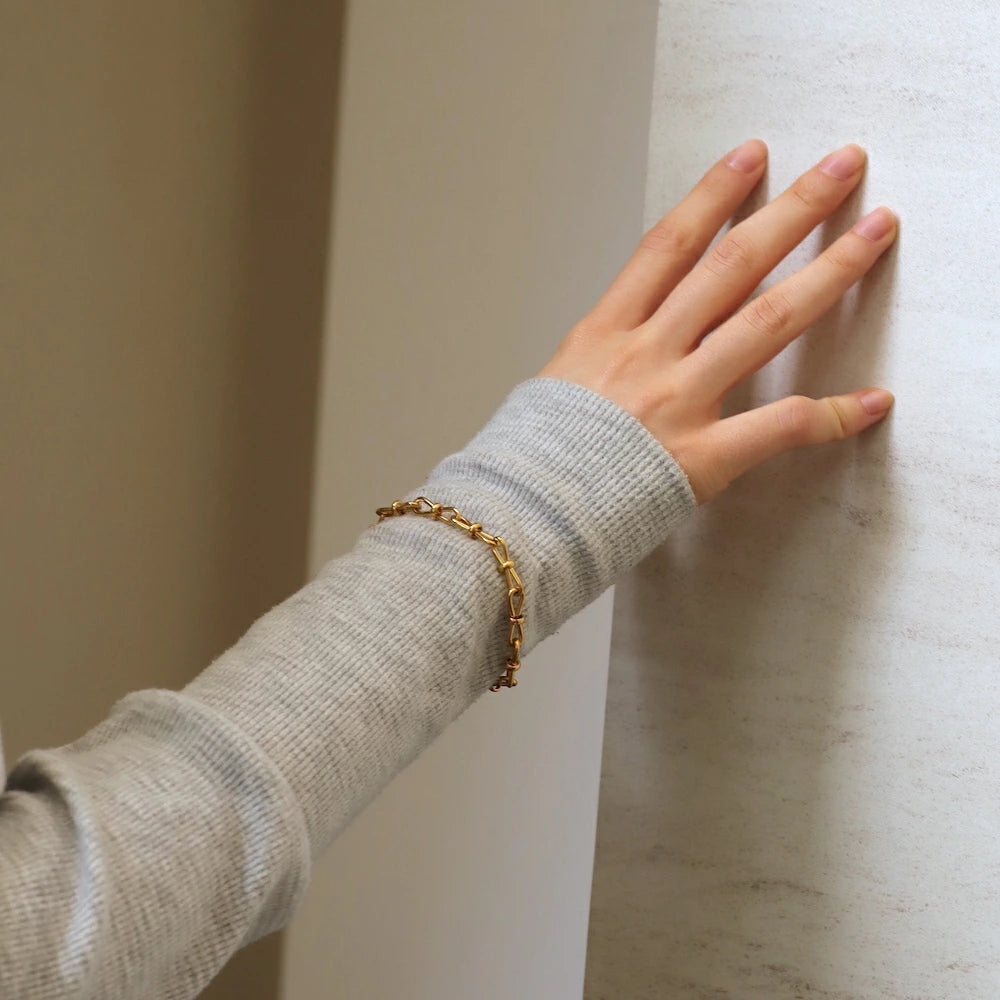N212 stainless ribbon chain bracelet