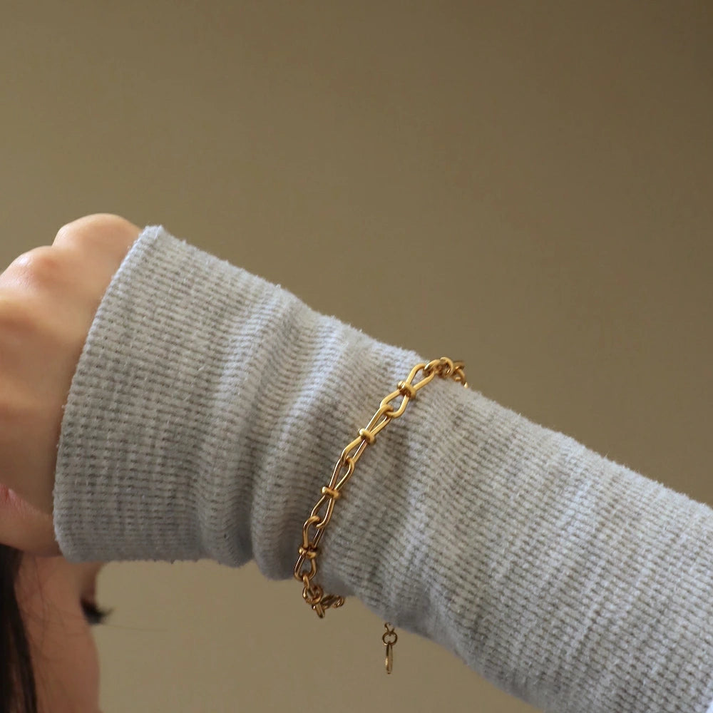 N212 stainless ribbon chain bracelet