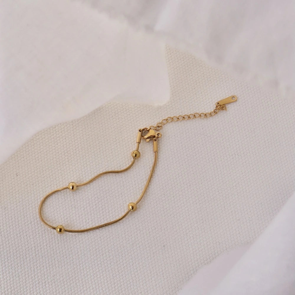 N207 stainless ball snake chain bracelet