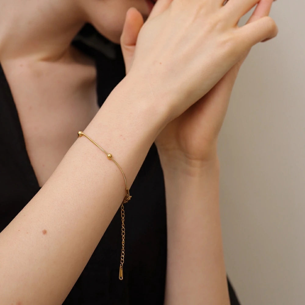 N207 stainless ball snake chain bracelet