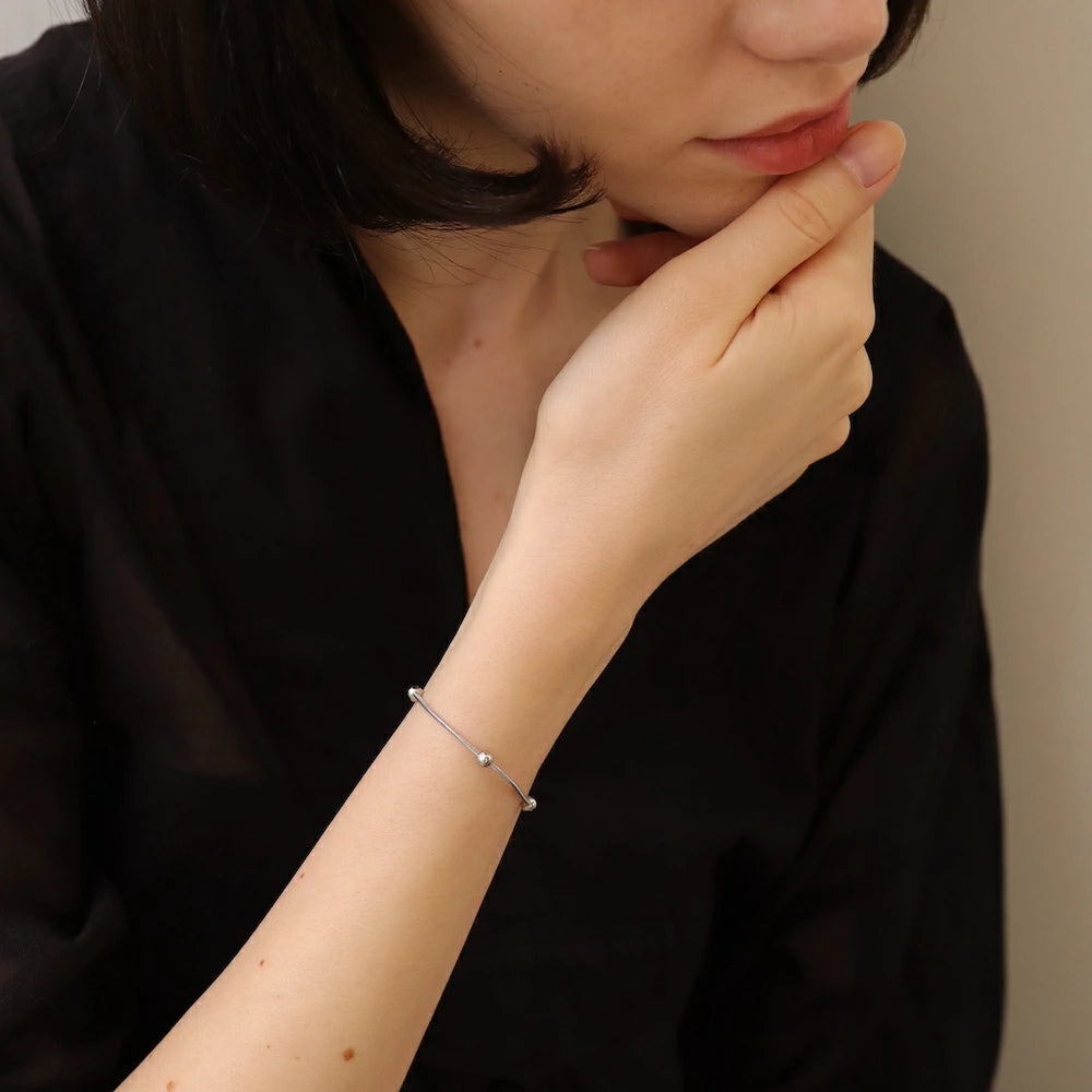 N207 stainless ball snake chain bracelet
