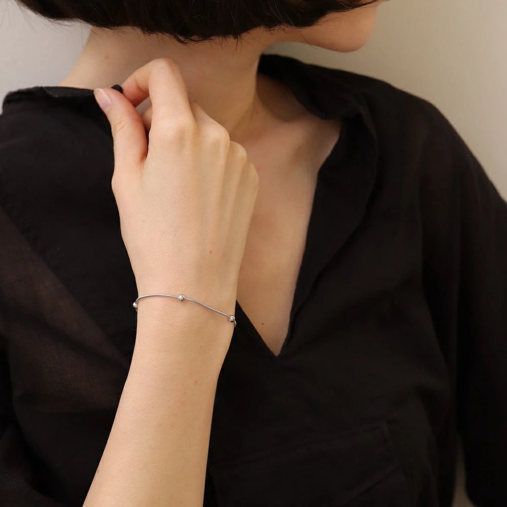 N207 stainless ball snake chain bracelet