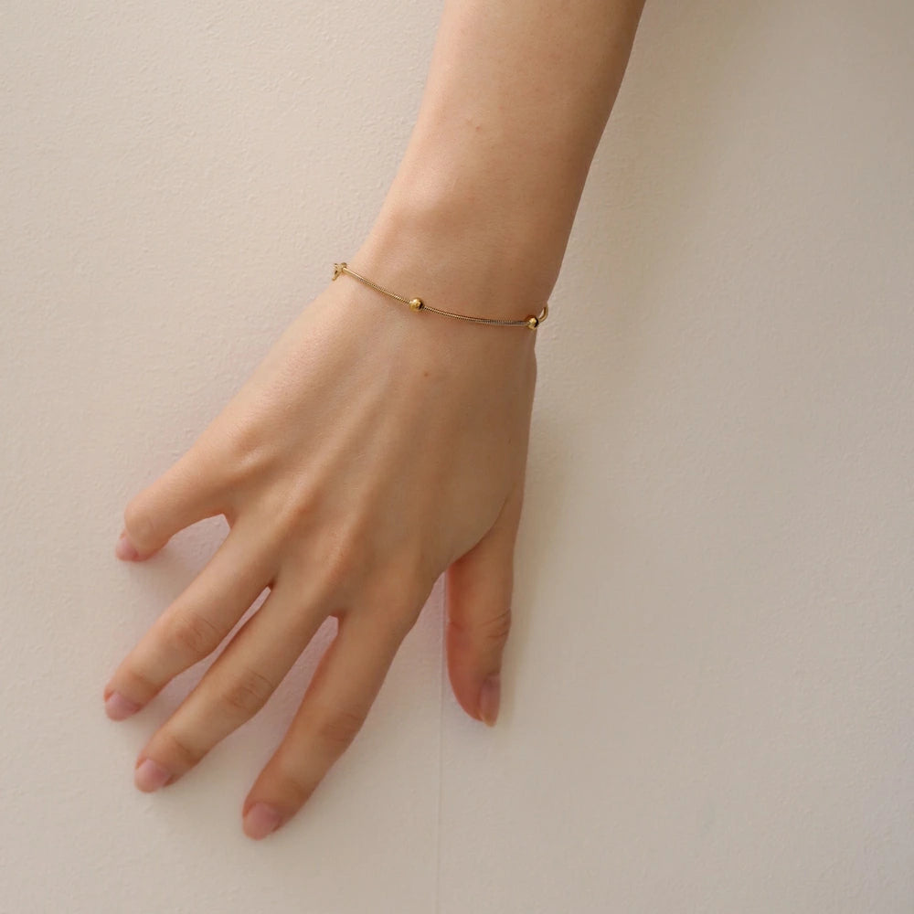 N207 stainless ball snake chain bracelet