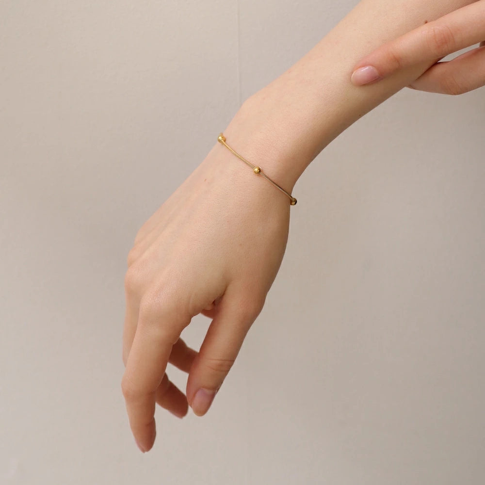 N207 stainless ball snake chain bracelet
