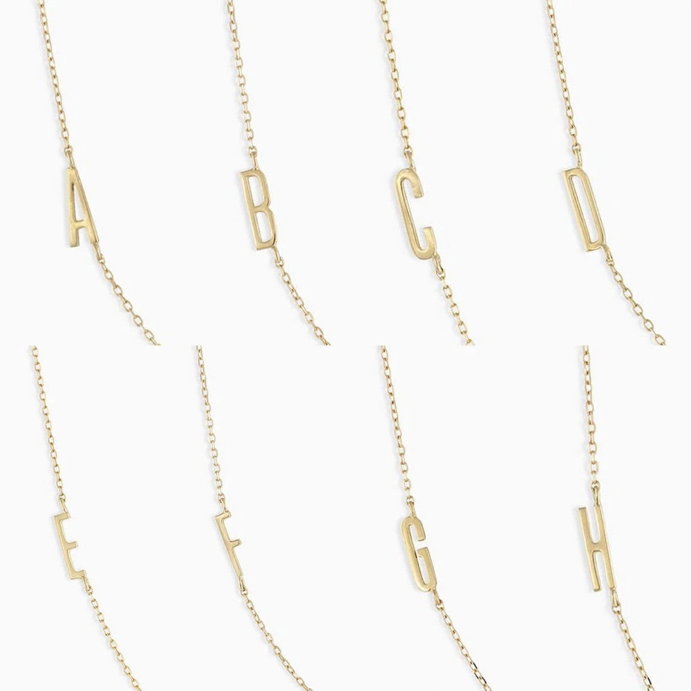 N211 stainless initial necklace
