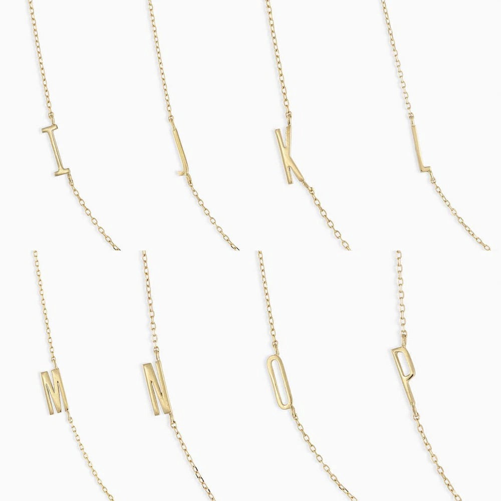N211 stainless initial necklace