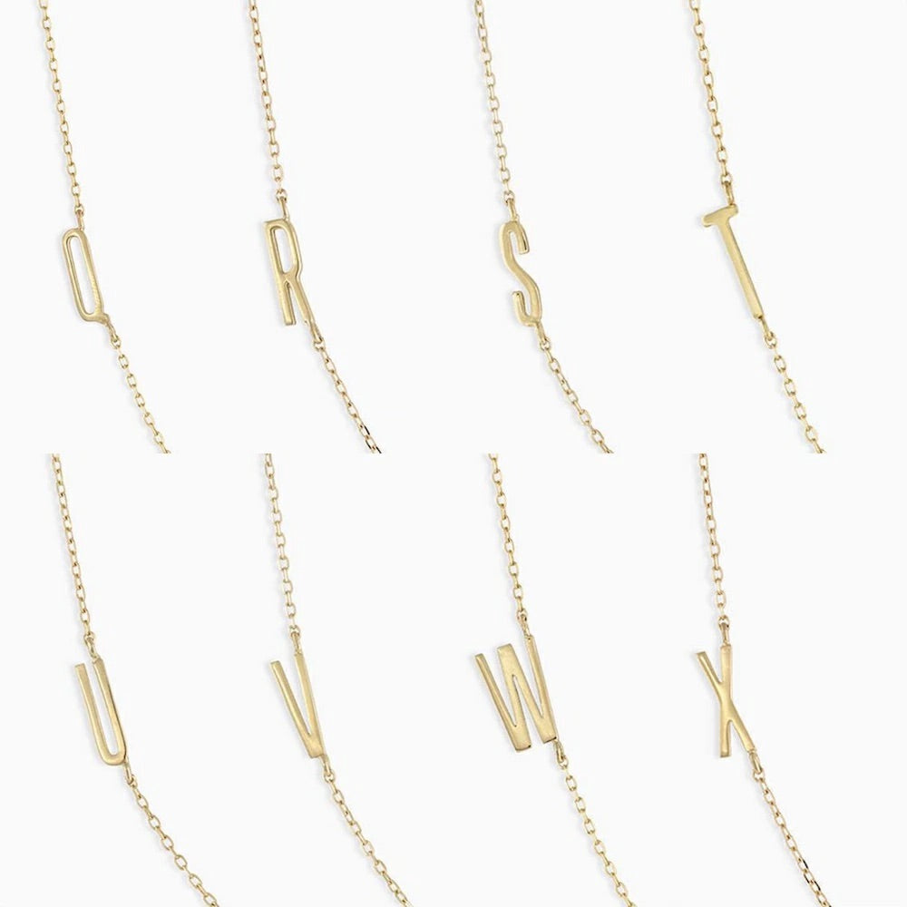 N211 stainless initial necklace