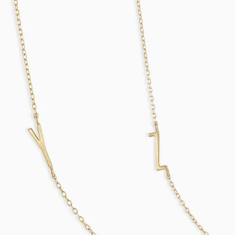 N211 stainless initial necklace