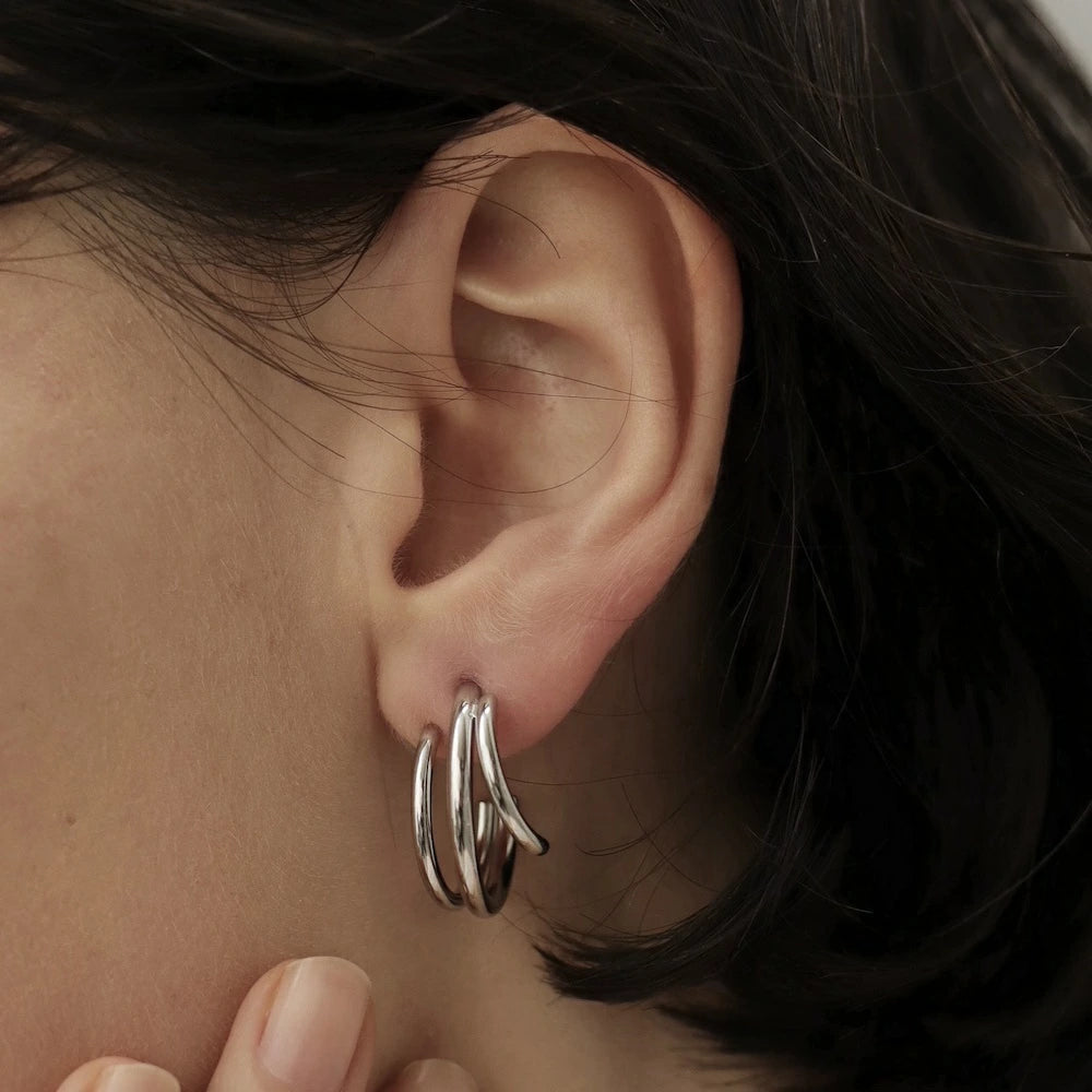 P254 stainless random line hoop pierce
