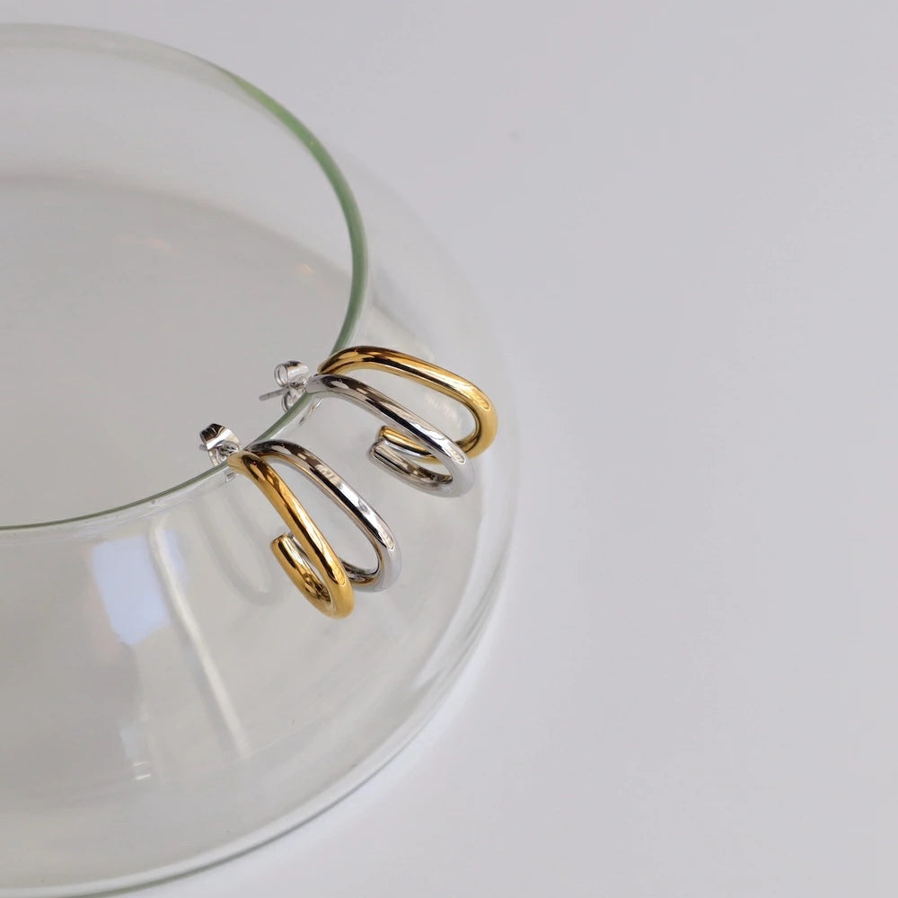 P406 stainless bi-color metal hoop pierce
