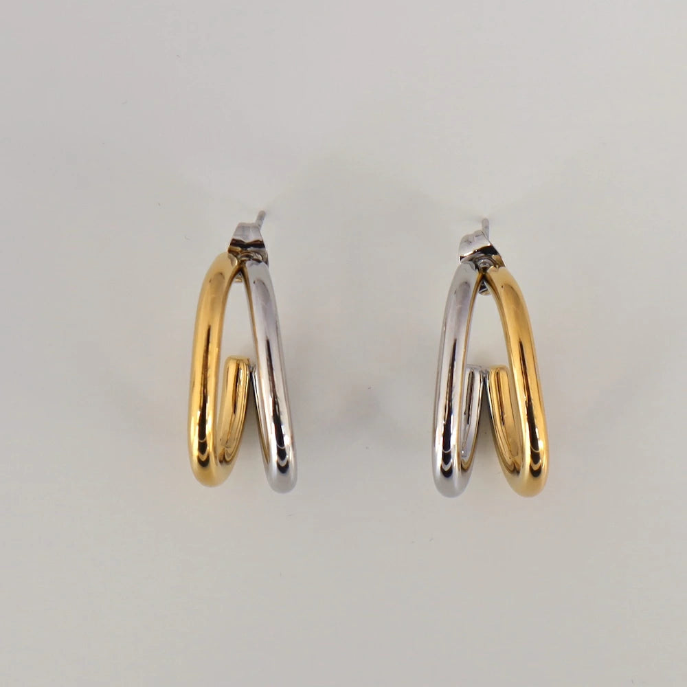 P406 stainless bi-color metal hoop pierce