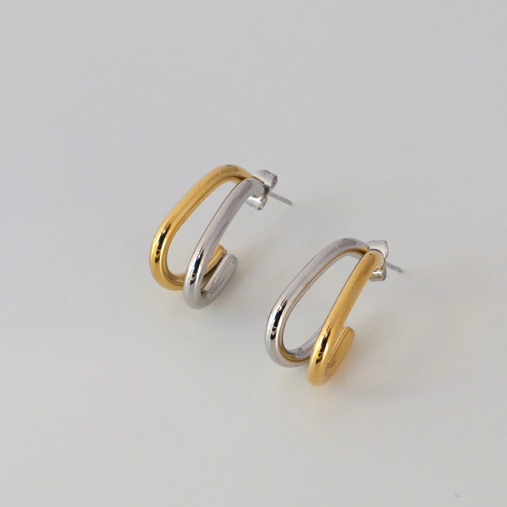 P406 stainless bi-color metal hoop pierce