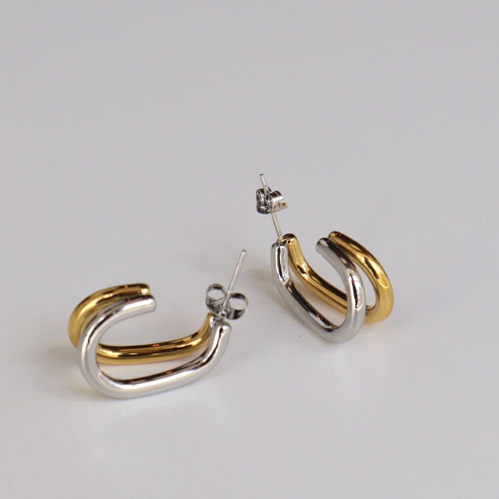 P406 stainless bi-color metal hoop pierce