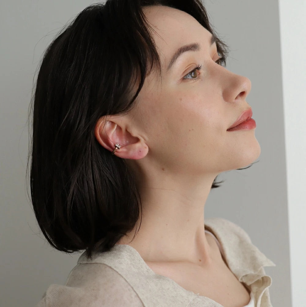 C145 stainless joint square earcuff