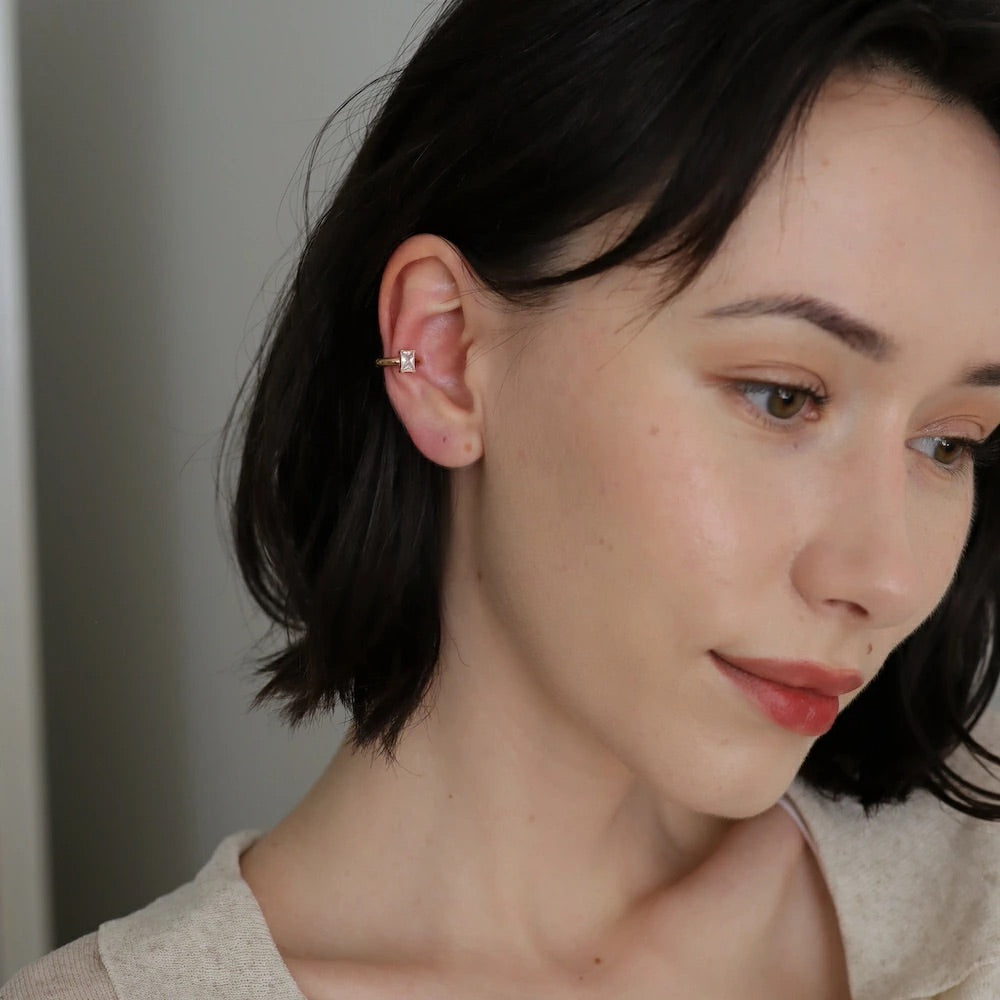 C145 stainless joint square earcuff