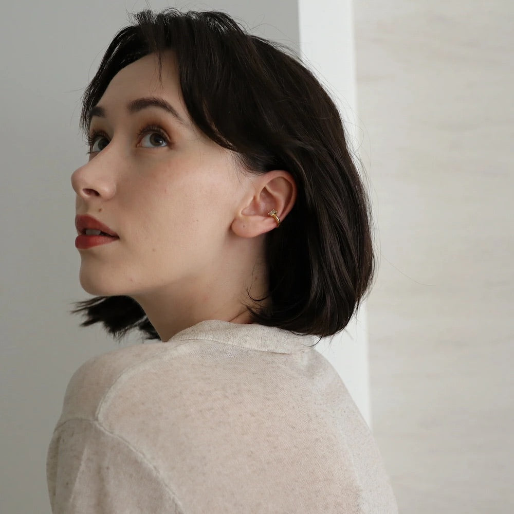 C145 stainless joint square earcuff